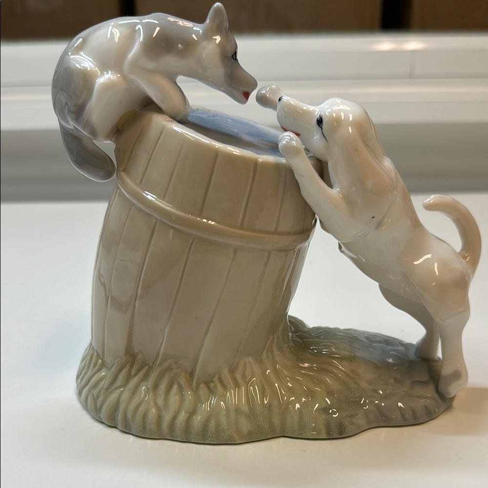 Ceramic Dog and Raccoon Figurine